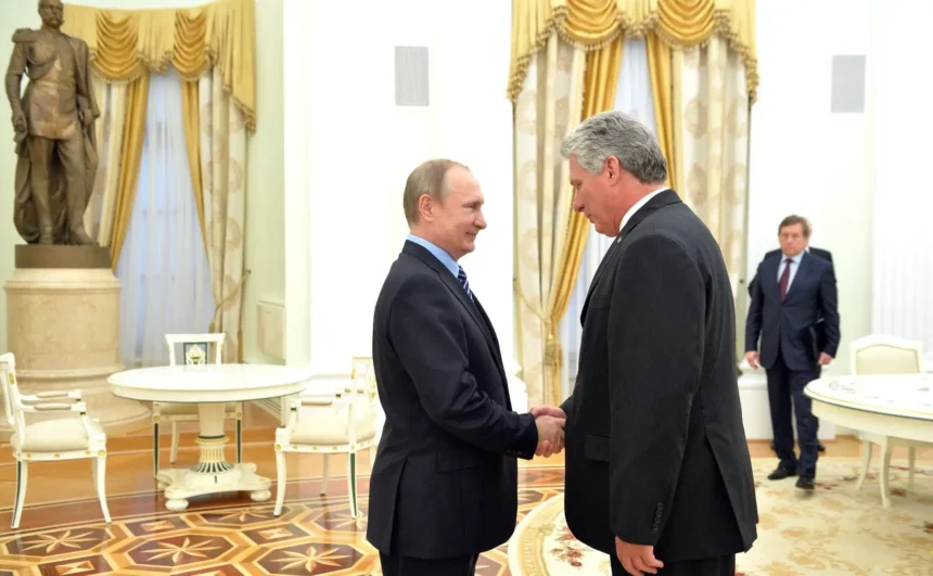Vladimir Putin meets with Miguel Díaz-Canel, Cuba's unelected President, to discuss bilateral relations. Photo by kremlin.ru.