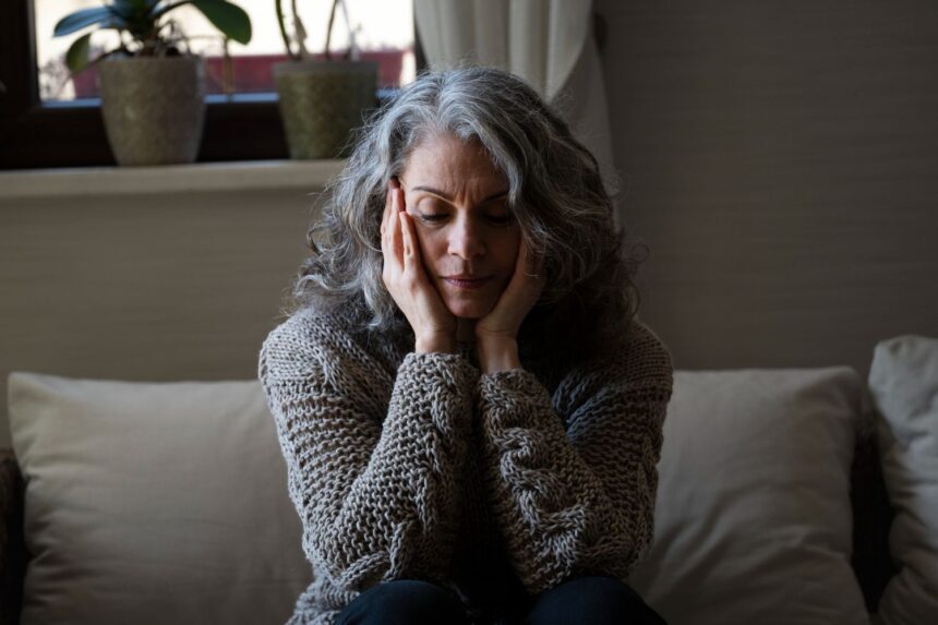 Elder woman sad