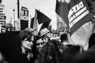 Anti-fascist movements march in London in 2018. Photo by Janusz Kaliszczak.