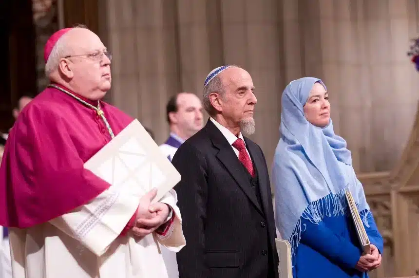 A Celebration of Religious Diversity with The Most Rev. Francisco González, Rabbi Haskel Lookstein, and Dr. Ingrid Mattson at the Washington National Cathedral. Photo by Donovan Marks.