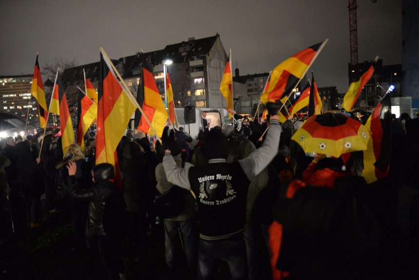 PEGIDA (Patriotic Europeans Against the Islamization of the West) protest in Frankfurt.