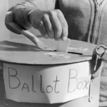 This photo captures a locked ballot box used in Carson, North Dakota, on October 30, 1940. Courtesy of the National Archives and Records Administration, it serves as a historical reminder of the democratic process, particularly during pivotal primary elections that help shape the political landscape.