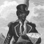Représentation de Toussaint Louverture, le révolutionnaire haïtien qui mena le combat pour l’indépendance d’Haïti face à la France.