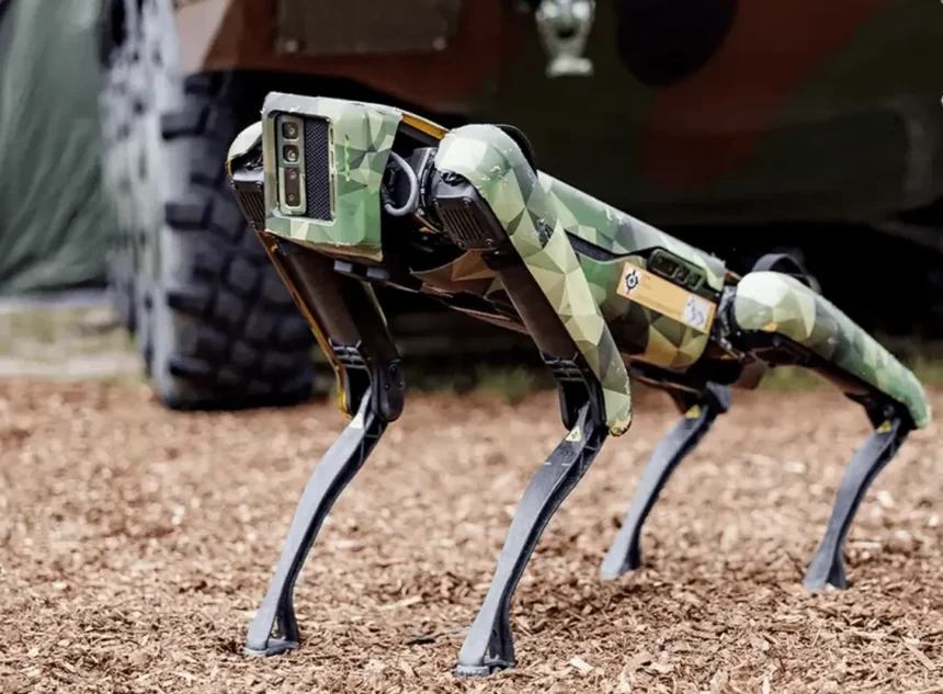 Robo-dogs are being deployed at the border as part of heightened surveillance measures in migration control.