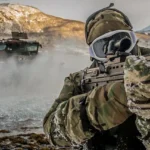 Royal Marines conduct an Arctic beach assault during NATO’s Cold Response exercise in Harstad, Norway