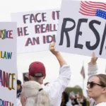 Protesters rally against voter ID laws in Washington, D.C., warning that documentation requirements—like those proposed in the SAVE Act—threaten voting rights. Photo by Victoria Pickering (CC BY-NC-ND)