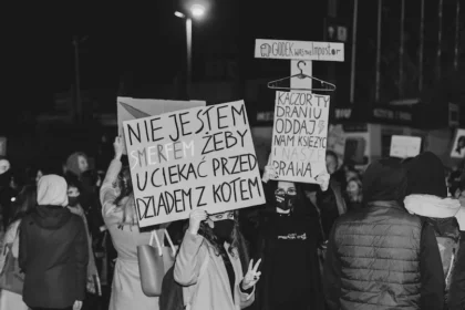 Illiberalism: Protest against Poland’s Law and Justice Party during the 2020 abortion ruling protests. Demonstrators challenge illiberal restrictions on women’s rights. Photo by Jakub Chlebda