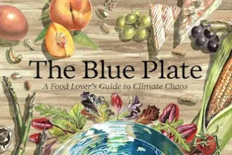 Book cover-The Blue Plate_A Food Lover's Guide to Climate-Chaos _Climate friendly.