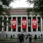 Front view of Widener Library at Harvard University. Photo credit: Joseph Williams (CC BY).