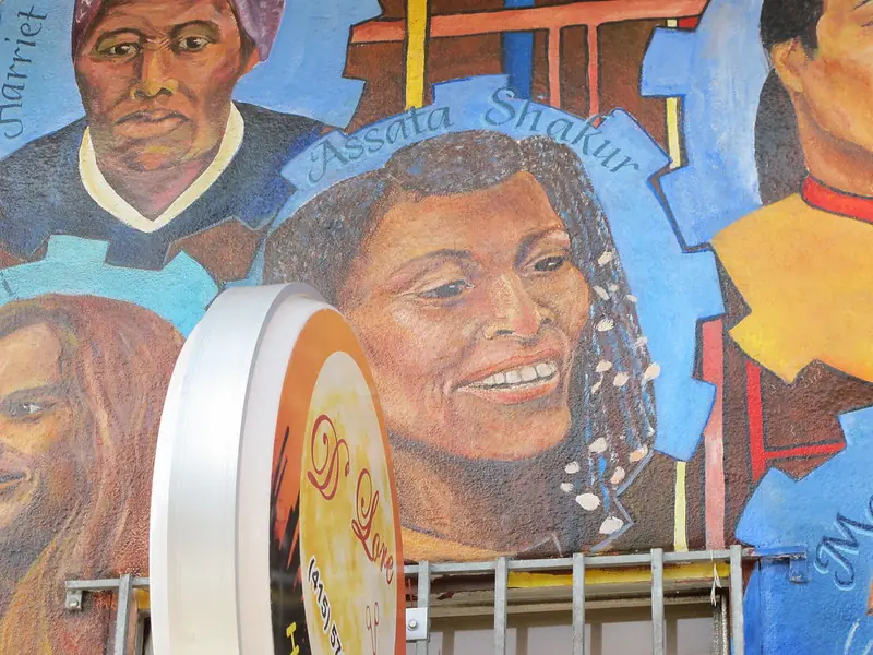 Mural depiction of Assata Shakur in San Francisco. Photo by Gary Stevens (CC BY).