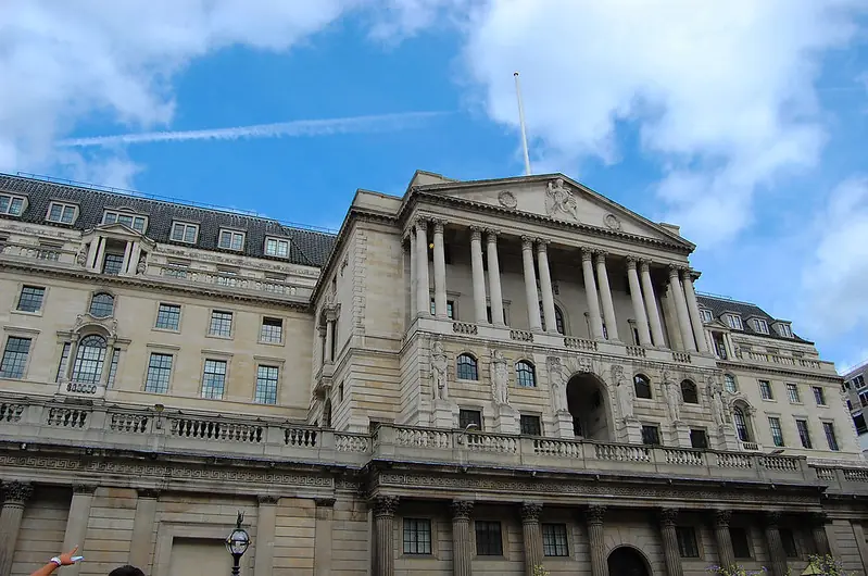Bank of England headquarters in the City of London, the institution responsible for the United Kingdom’s monetary policy and financial stability.