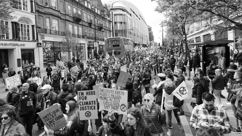 Emotions: Climate activists march through central London, calling for climate justice and stronger action on the climate emergency. Photo: Alisdare Hickson (CC BY-SA).