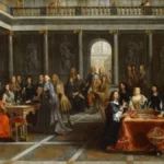 Epistemic ecology_'Dispute of Queen Christina Vasa and René Descartes', 1884. Even the philosopher who modeled solitary reasoning spent years answering Queen Christina of Sweden's questions before arriving at her court. His more consequential correspondent, though, was Elisabeth of Bohemia: her 58 letters with Descartes (1643-49) forced him to confront the central weakness in his mind-body dualism. Painting by Nils Forsberg (1842-1934), after Pierre-Louis Dumesnil the Younger (1698-1781)