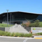 Nvidia's headquarters in Santa Clara, California. The company's chips power most of the world's leading AI models, yet its own production depends entirely on a single Taiwanese manufacturer. Photo by Coolcaesar (CC BY-SA)