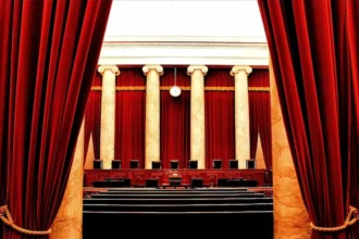 The Supreme Court chamber in Washington, D.C., where rulings on campaign finance and political speech have shaped the power of political spending in the United States.