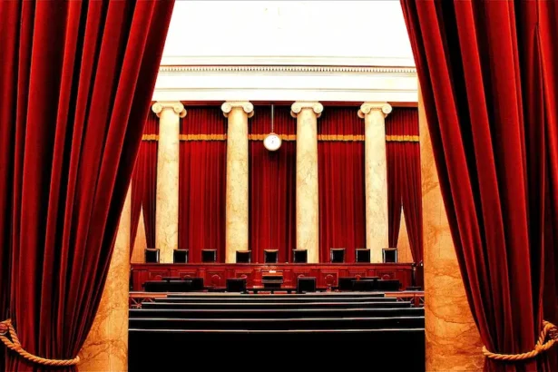 The Supreme Court chamber in Washington, D.C., where rulings on campaign finance and political speech have shaped the power of political spending in the United States.