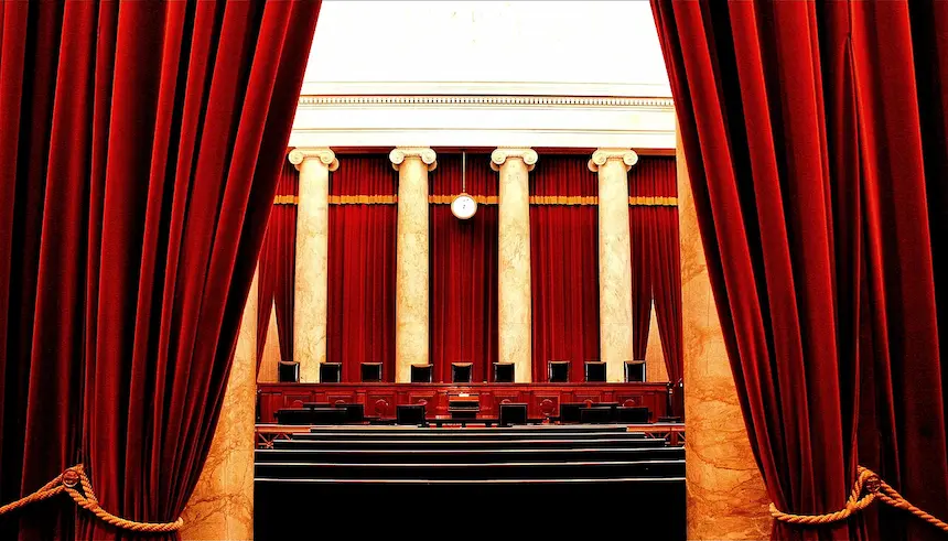 The Supreme Court chamber in Washington, D.C., where rulings on campaign finance and political speech have shaped the power of political spending in the United States.