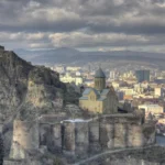 Tbilisi, the capital of Georgia, seen from Narikala Fortress. Situated in the South Caucasus, between Russia and Turkey, the country has been a focus of competing Russian and Western influence since the end of the Soviet Union in 1991. Photo: George Melashvili, CC BY-SA.